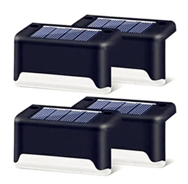 Set 4 Lampi solare pentru exterior gard/scari lumina calda
